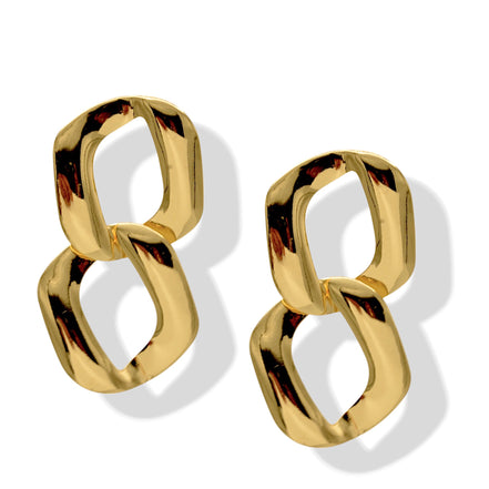 Bold Double-Link Chain Drop Earrings #FW1202755(KH4,NF6)