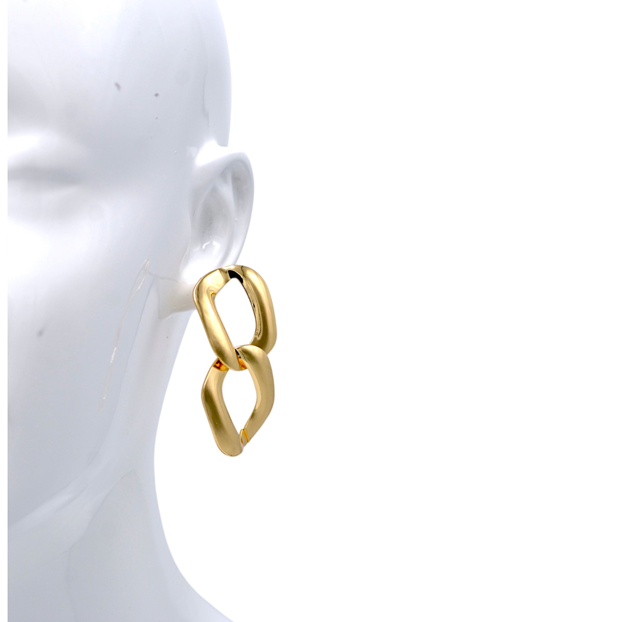 Bold Double-Link Chain Drop Earrings #FW1202755(KH4,NF6)