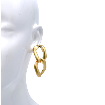 Bold Double-Link Chain Drop Earrings #FW1202755(KH4,NF6)