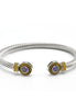 TWO TONE AMETHYST CRYSTAL CLASSIC CABLE BRACELET #12550BR_AMTHYST.  (FA22/FG5)