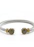 TWO TONE BLACK CRYSTAL CLASSIC CABLE BRACELET#12550BR_JET(FB23/FH5)