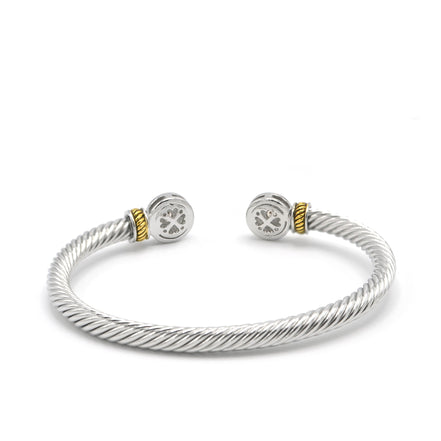 TWO TONE BLACK CRYSTAL CLASSIC CABLE BRACELET#12550BR_JET(FB23/FH5)