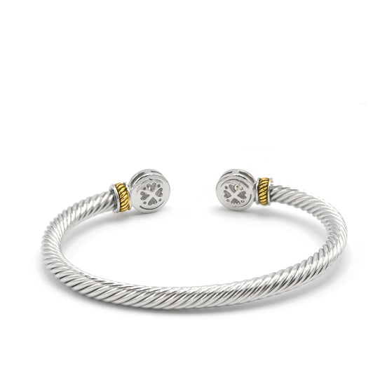 TWO TONE BLACK CRYSTAL CLASSIC CABLE BRACELET#12550BR_JET(FB23/FH5)