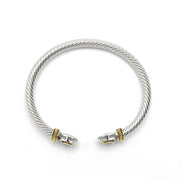 TWO TONE BLACK CRYSTAL CLASSIC CABLE BRACELET#12550BR_JET(FB23/FH5)
