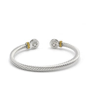 TWO TONE CLEAR CRYSTAL CLASSIC CABLE BRACELET#12550BR_CLEAR(FB23/FG9)