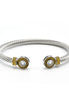 TWO TONE CLEAR CRYSTAL CLASSIC CABLE BRACELET#12550BR_CLEAR(FB23/FG9)
