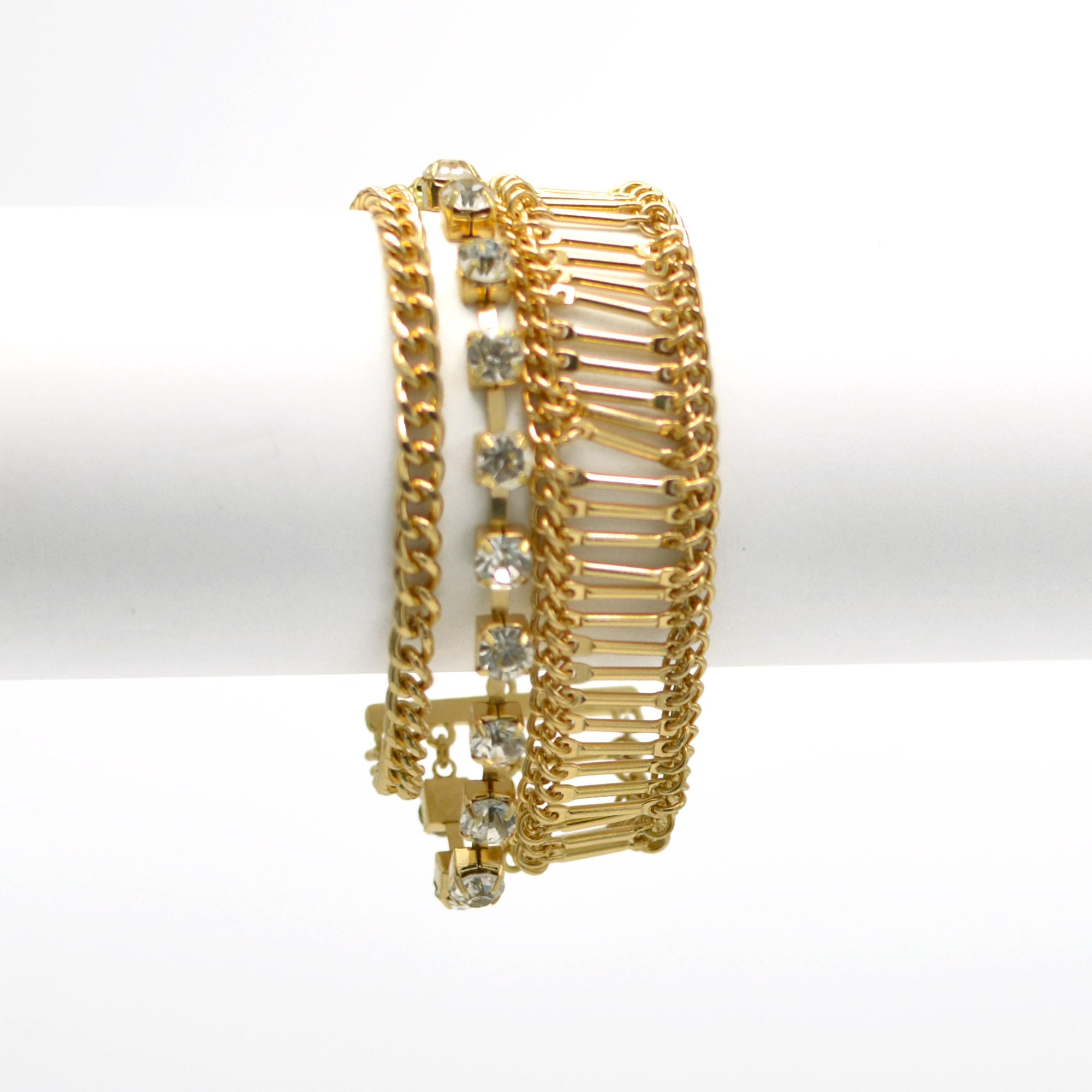GOLD CRYSTAL WRAP AROUND BRACELET #FW1202919 (AF10)