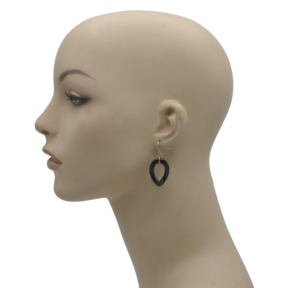 Black gold earrings#FW1202915