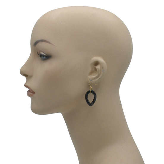 Black gold earrings#FW1202915