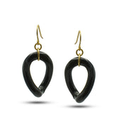 Black gold earrings#FW1202915
