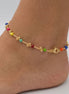 Delicate Gold Beaded Anklet with Multi color Accent Beads – Minimalist Adjustable Chain Anklet#HNA5211_GLD-MLT(EH5/NH5/TH20)