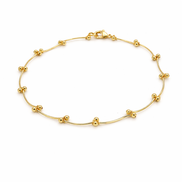 Gold Anklet with gold Accent Beads – Elegant Minimalist Adjustable Anklet #HNA5211GLD (EH5/TH21)