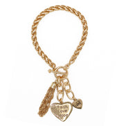 Gold Tassel and Heart Charm Bracelet  #FW1203248 (UH3)