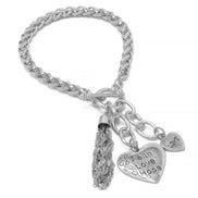 SILVER HEART CHARM BRACELET#FW1203249 (UE4)