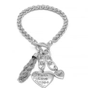 SILVER HEART CHARM BRACELET#FW1203249 (UE4)
