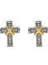 Two Tone crystal cross Earrings #FW1203257 (AG2)