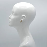 Two Tone crystal cross Earrings #FW1203257 (AG2)