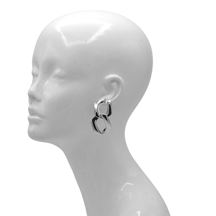 Bold Double-Link Chain Drop Earrings #FW1202755(KH4,NF6)