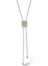 TWO TONE PAVE CRYSTAL PENDANT TASSEL NECKLACE #12504NK-TT (FC17)