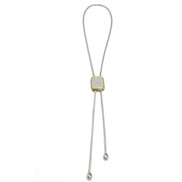 TWO TONE PAVE CRYSTAL PENDANT TASSEL NECKLACE #12504NK-TT (FC17)