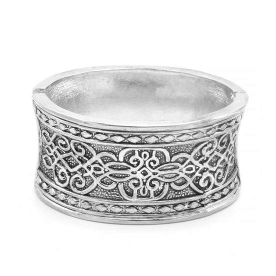 SILVER FILIGREE HINGED BRACELET#FW-SCXS59S (IE3)