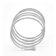 SILVER CRYSTAL COIL MEMORY WIRE BRACELET#SWY-18162S (KNA5-B5)