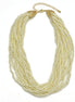 Gold Tone Metal Multi-Layer Faux Pearl Short Necklace #HNN81337_GLD-CRM (ZD9)