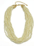 Gold Tone Metal Multi-Layer Faux Pearl Short Necklace #HNN81337_GLD-CRM(DB1)