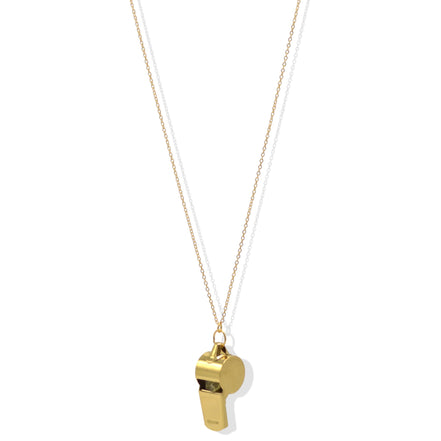 📣 Referee/Coach Inspired Whistle Chain Necklace 34" Long Gold ✨  #FW1403767 (BG12/KA7/SH4)