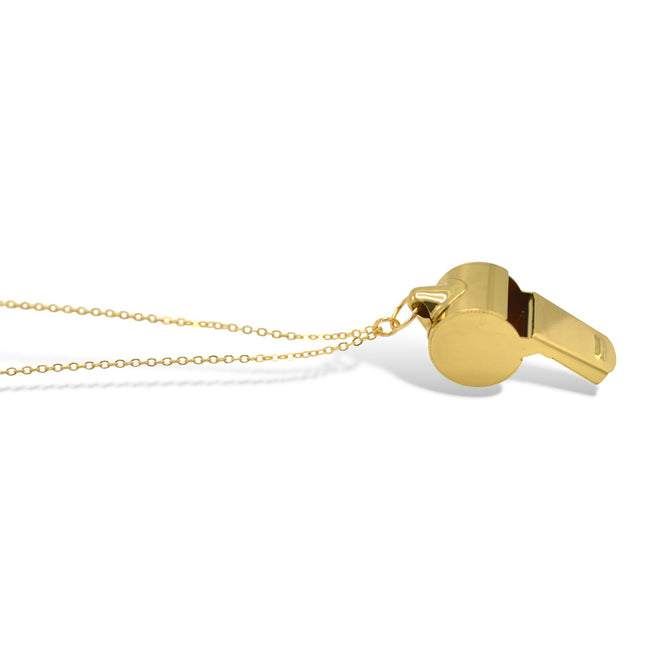 📣 Referee/Coach Inspired Whistle Chain Necklace 34" Long Gold ✨  #FW1403767 (BG12/KA7/SH4)