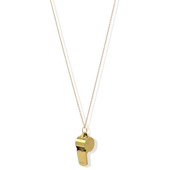 📣 Referee/Coach Inspired Whistle Chain Necklace 34" Long Gold ✨  #FW1403767 (BG12/KA7/SH4)
