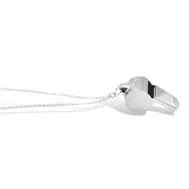 📣 Referee/Coach Inspired Whistle Silver Chain Necklace 34" Long#FW1403768 (KA6/SH6)