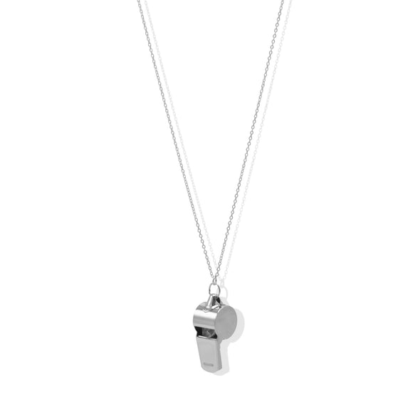 📣 Referee/Coach Inspired Whistle Silver Chain Necklace 34" Long#FW1403768 (KA6/SH6)