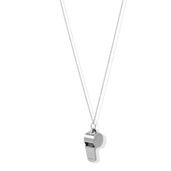 📣 Referee/Coach Inspired Whistle Silver Chain Necklace 34" Long#FW1403768 (KA6/SH6)