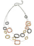 Tri-tone Geometric Illusion Necklace #SC16631A-3TONE (LE20-LF21)