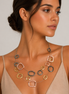 Tri-tone Geometric Illusion Necklace18" #SC16631A-3TONE (LE20-LF21)