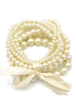 CREAM PEARL MEMORY WIRE STRETCH BRACELETS #FW1404238 (MH6 & TOP)