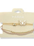 Butterfly, Heart Charm & Faux Pearl 4-Piece Bracelet Set – Layered Stackable Fashion Jewelry#FW1404407 (AG10)