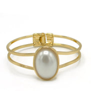 GOLD CREAM PEARL HINGED BRACELET  #FW1404711(KB4/KC4)