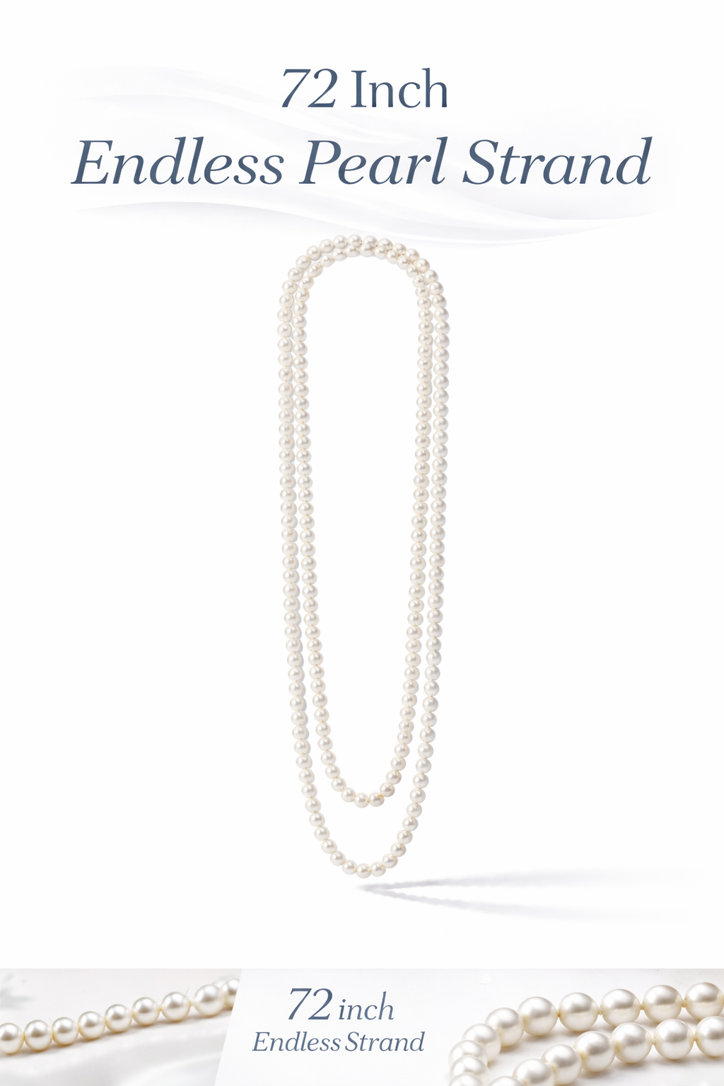 10MM White Pearl Long Necklace – 72 Inch Endless Pearl Strand, Elegant Classic Statement Jewelry for Women#N114110674 (SHCD9)