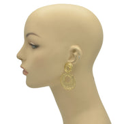 GOLD ROUND FILIGREE EARRINGS #SWR-CP122 (ME6)