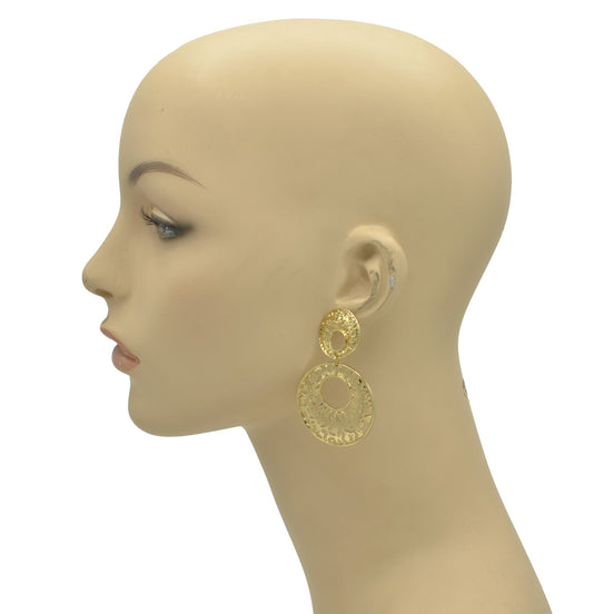 GOLD ROUND FILIGREE EARRINGS #SWR-CP122 (ME6)