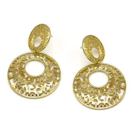 GOLD ROUND FILIGREE EARRINGS #SWR-CP122 (ME6)