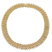 Gold Polished Wide Panther Link Chain Choker Necklace  # NL14120031 (NB15)