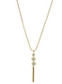 GOLD BIG CREAM PEARL LONG TASSEL NECKLACE #SQ466G (HF4-5)