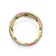 GOLD MULTI COLOR MEMORY WIRE STRETCH  BRACELETS #SWR-CP1956 (SC18/SD18)