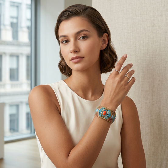 GOLD MULTI COLOR MEMORY WIRE STRETCH  BRACELETS #SWR-CP1956 (SC18/SD18)