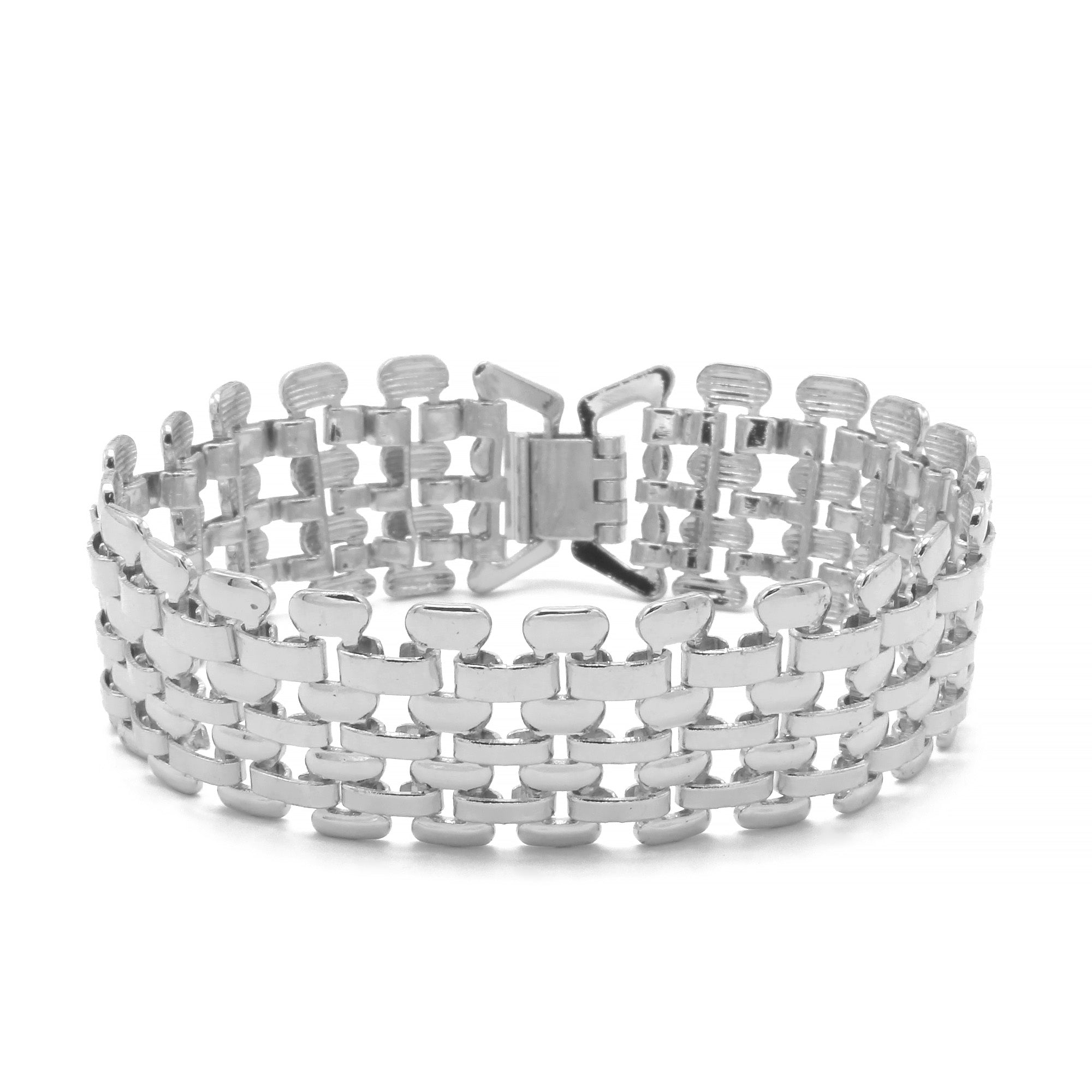 Silver Panther Link Chain Bracelet #DWB-4572S (TF2)