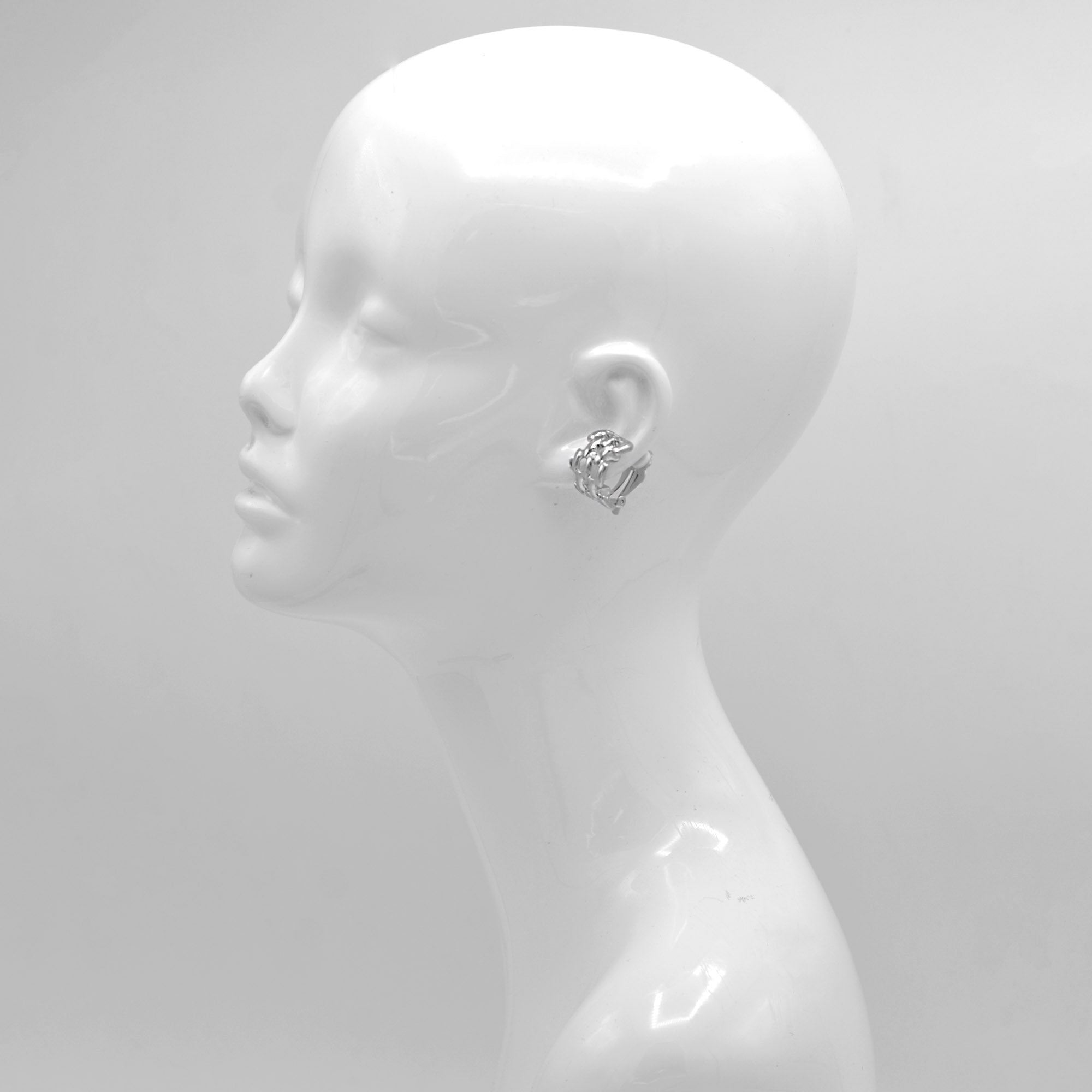 Silver and gold  Polished Wide Panther Earrings# ER15040318-R03 - ASSORTED (JH7)