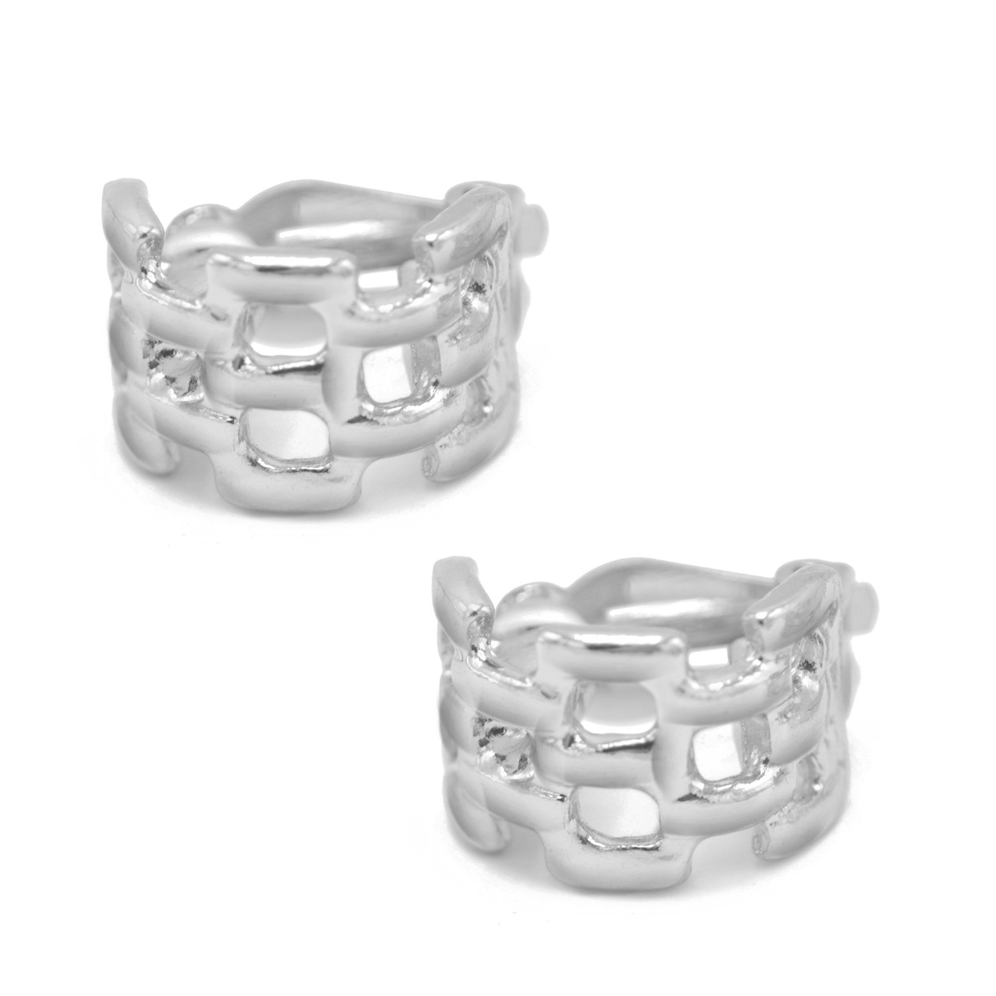 Silver and gold  Polished Wide Panther Earrings# ER15040318-R03 - ASSORTED (JH7)